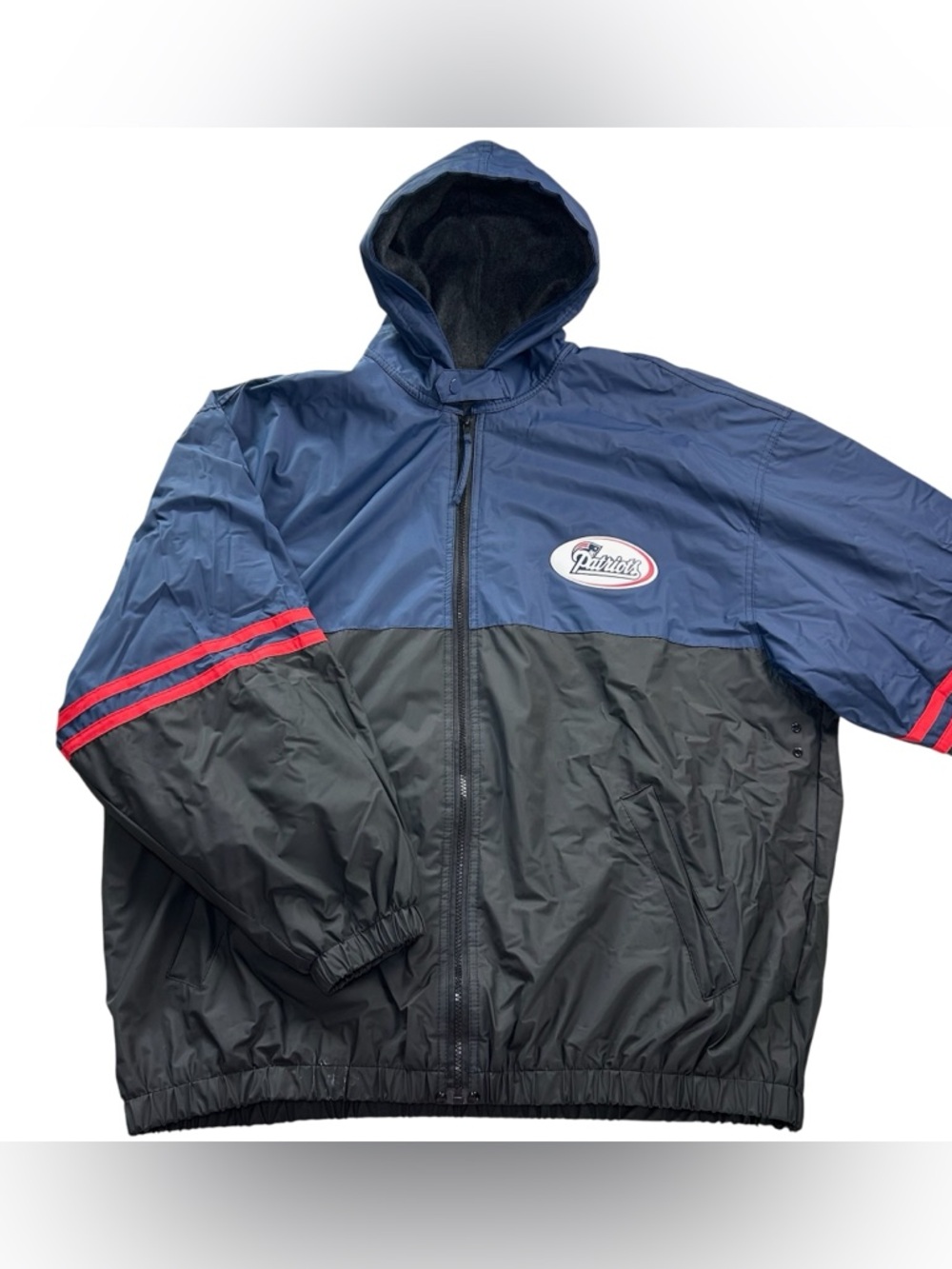 Vintage New England Patriots NFL Game Day Insulated PVC Rain Jacket size XL